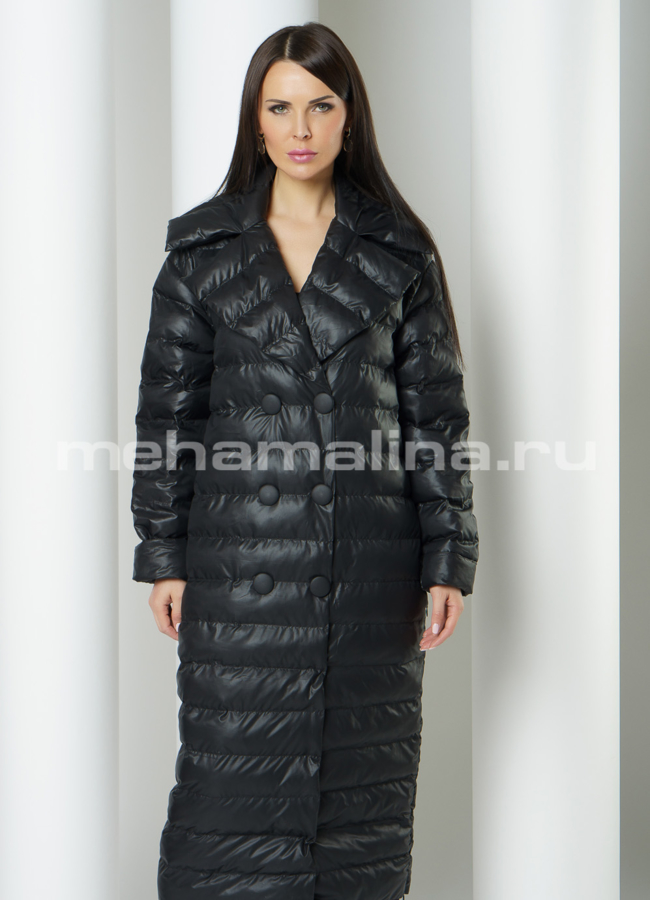 Зимнее пальто удлиненное на пуговицах  модель № П-369 в кредит