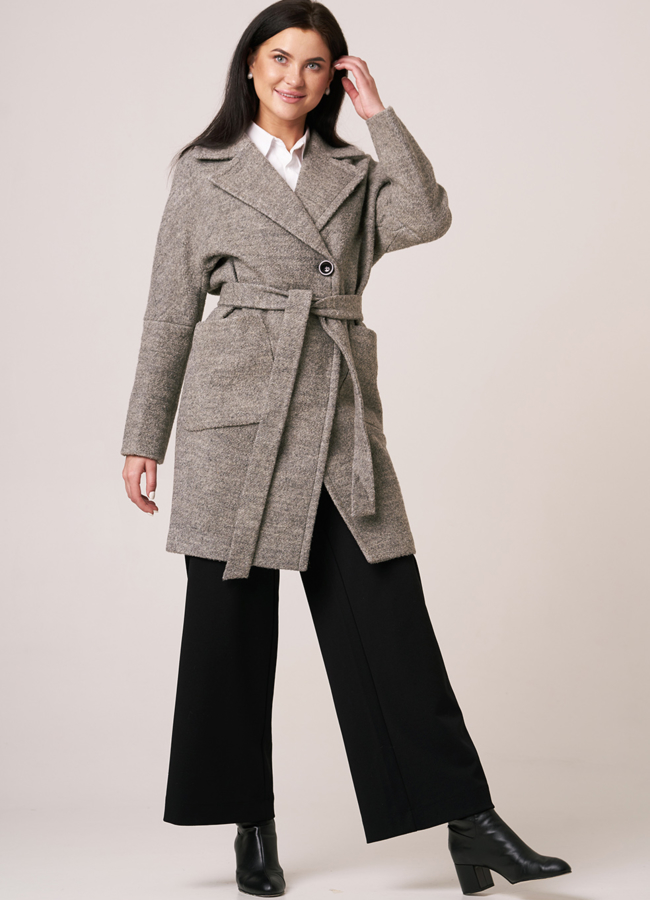 Женское пальто с английским воротником модель № 5506 универмаг малина