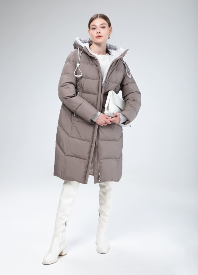 Пуховик женский с капюшоном  модель № 25518 в кредит
