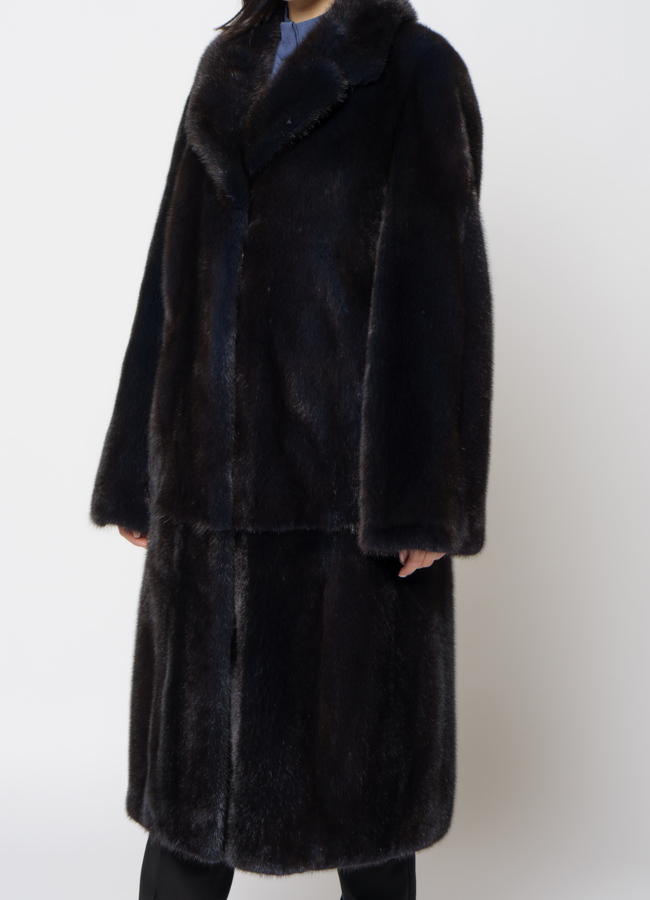 Норковая шуба с английским воротником модель № 16942 универмаг малина