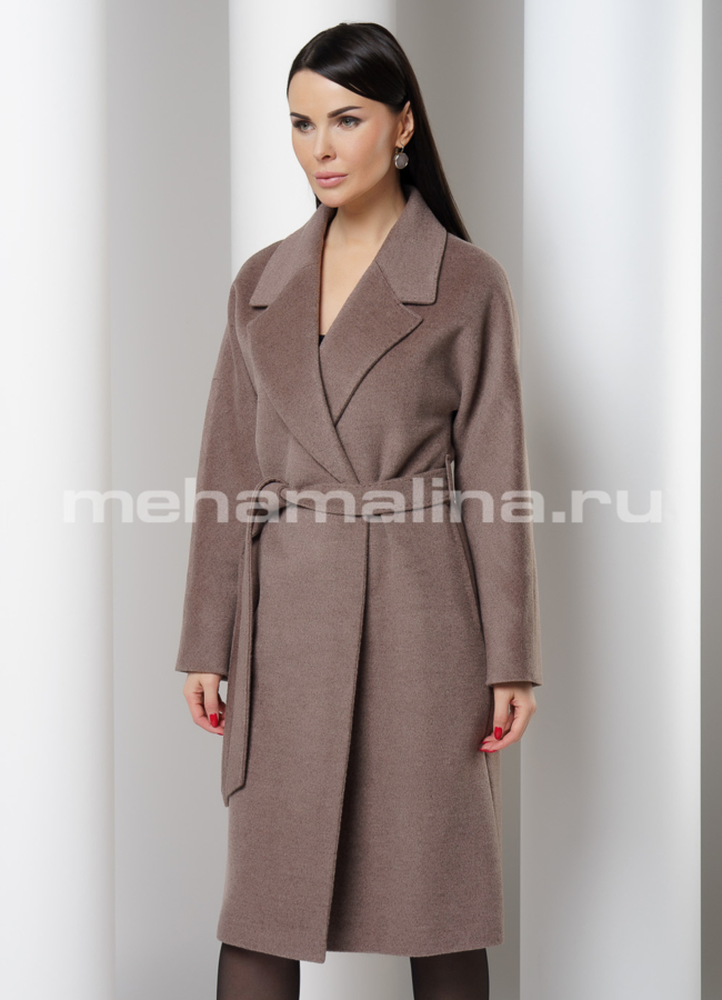Пальто в цвете капучино, с английским воротником модель № 2567 универмаг малина