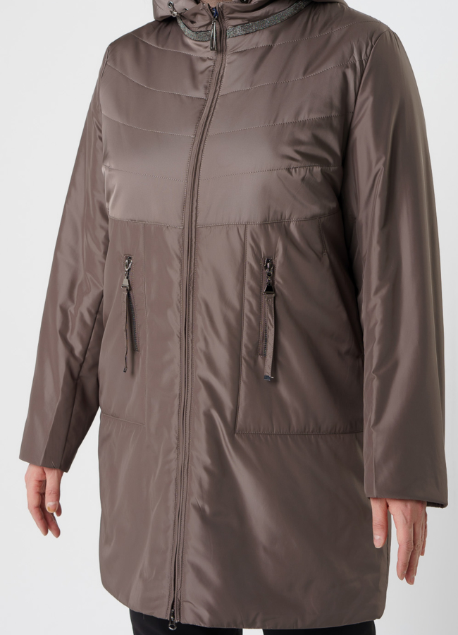 Полупальто женское серого цвета модель № 20680 универмаг малина