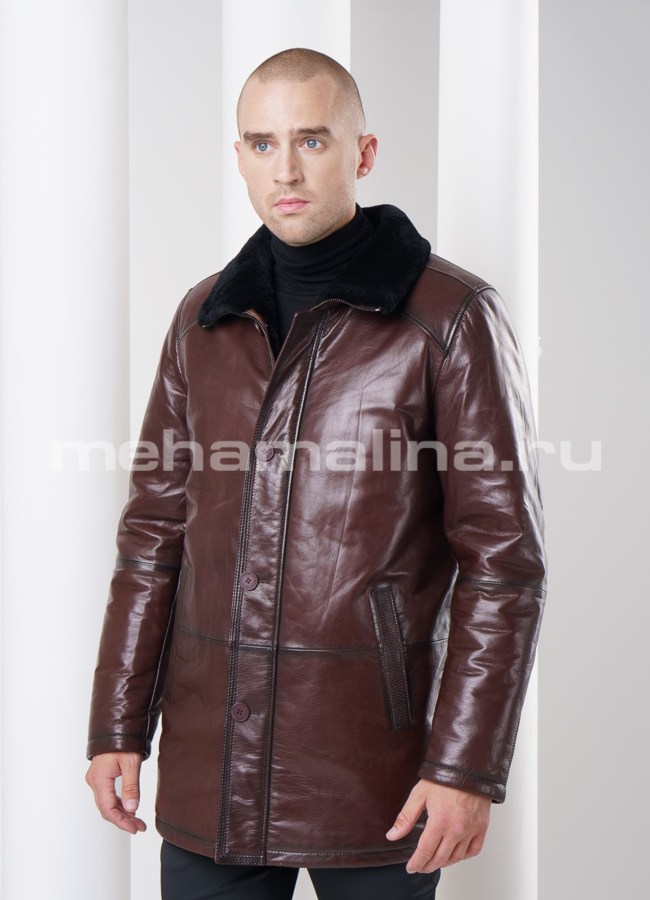 фото Дубленка мужская, удлиненная модель № DM-78