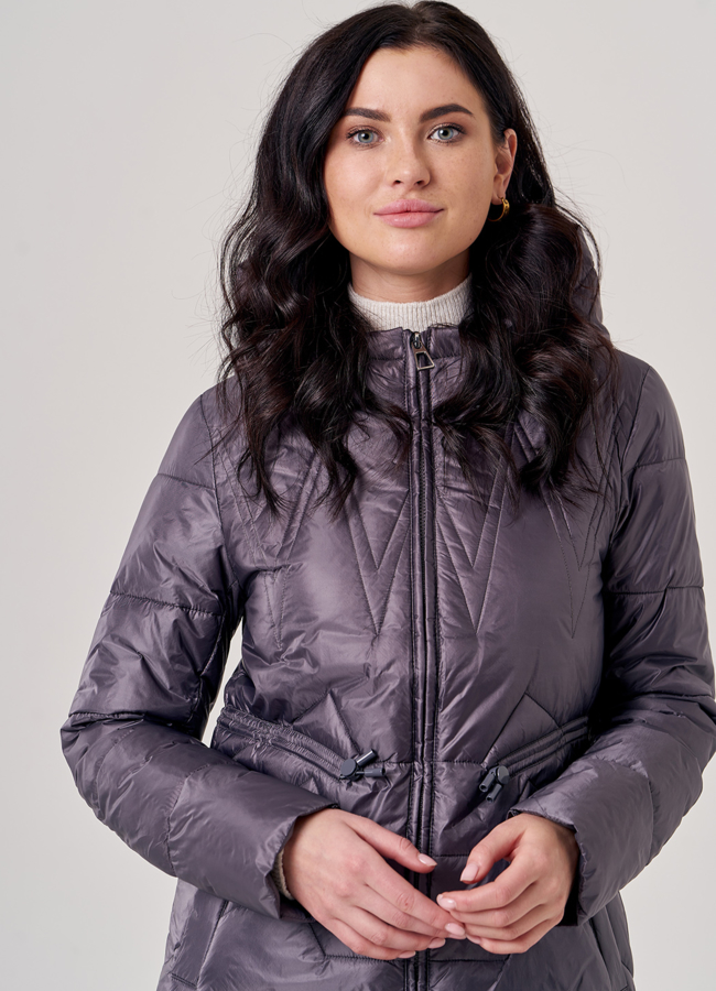 Полупальто женское серого цвета модель № 20601 универмаг малина