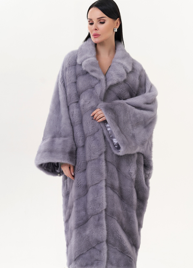 Шуба из норки с английским воротником модель № 83713 универмаг малина