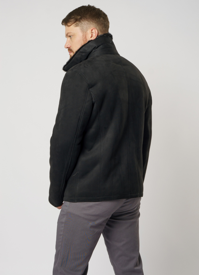 Дубленка из эко замши с отделкой норка модель № 7099 в кредит