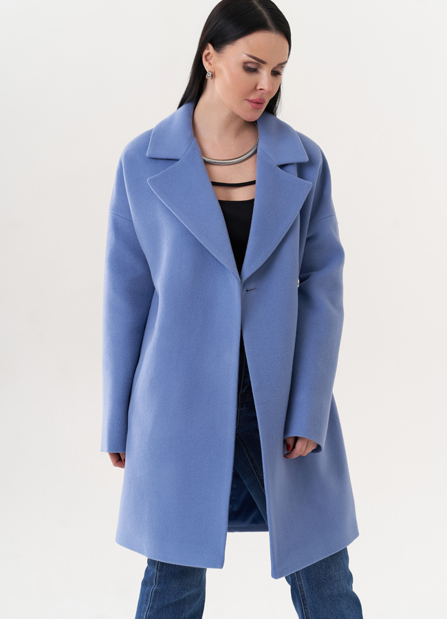 Укороченное пальто с поясом модель № 26881 в рассрочку