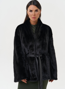 Норковый жакет черного цвета