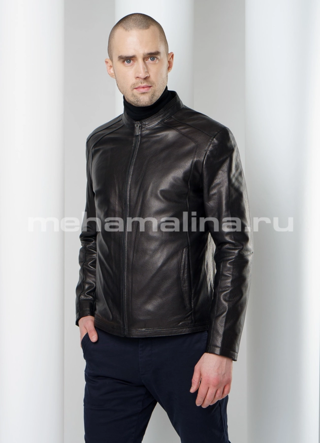 Кожаная куртка модель № KP-206 универмаг малина