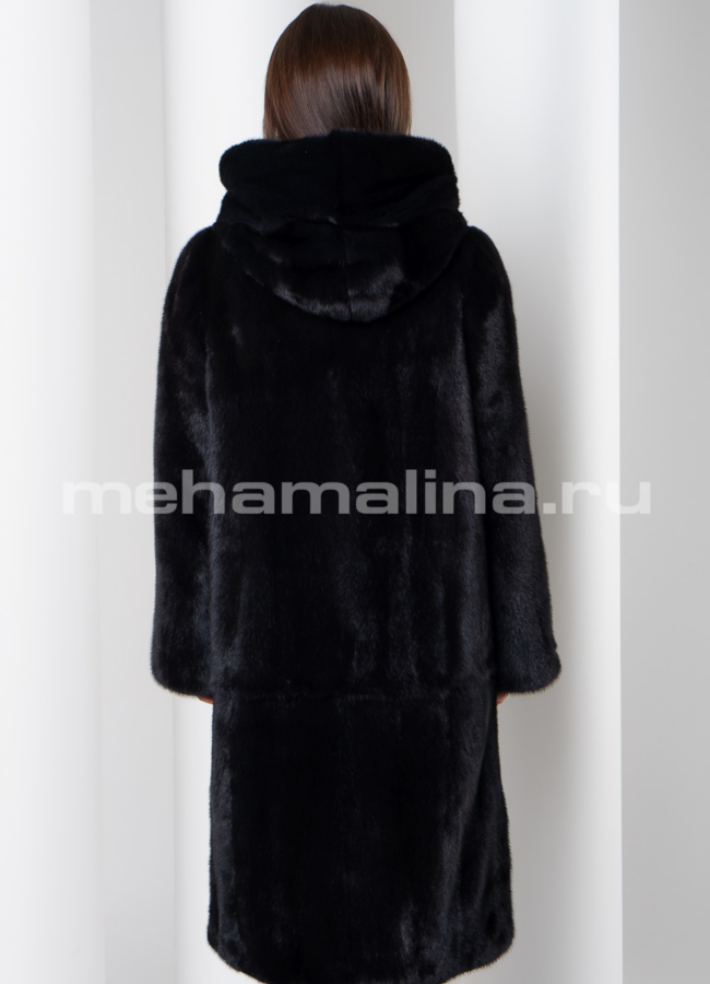 Шуба из скандинавской норки в цвете графит модель № S-515 в кредит