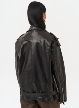 Удлиненная кожаная куртка-косуха Удлиненная кожаная куртка-косуха