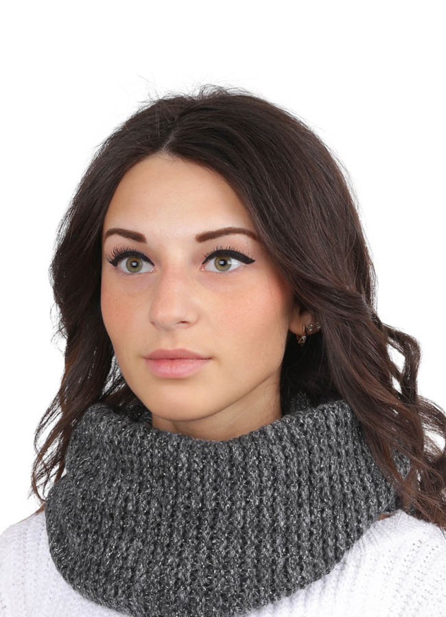 Снуд модель № А-29 меха малина