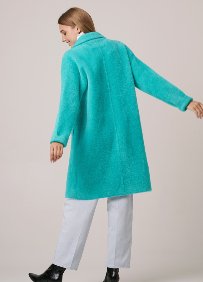 Длинный кардиган в бирюзовом цвете модель № 968 в кредит