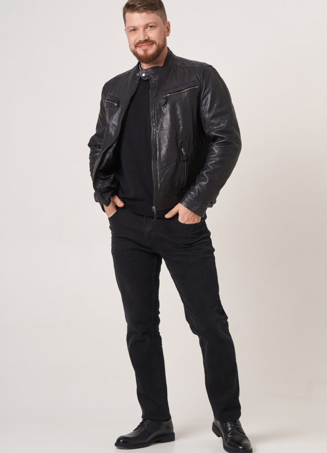 фото Мужская кожаная куртка модель № 770