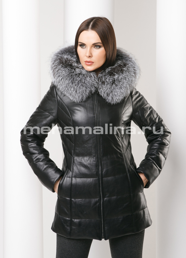 Укороченный пуховик модель № П-120 универмаг малина