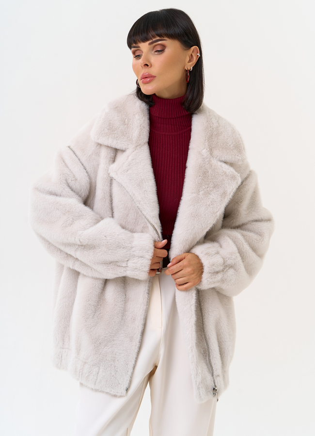 Женский бомбер из эко меха со съемными рукавами модель № 31276 универмаг малина Женский бомбер из эко меха со съемными рукавами модель № 31276 универмаг малина