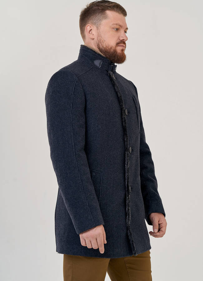 Утепленное мужское пальто модель № 23215 универмаг малина