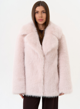 Женская шуба из эко меха с английским воротником  Женская шуба из эко меха с английским воротником