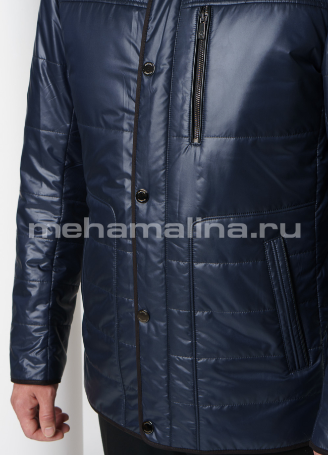 Куртка синего цвета на молнии и кнопках модель № 9123 в рассрочку
