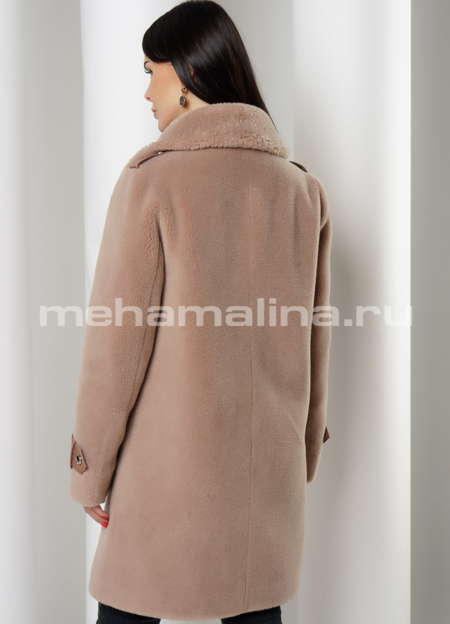 Пальто из овечьей шерсти с отложным воротником модель № 9170 в кредит