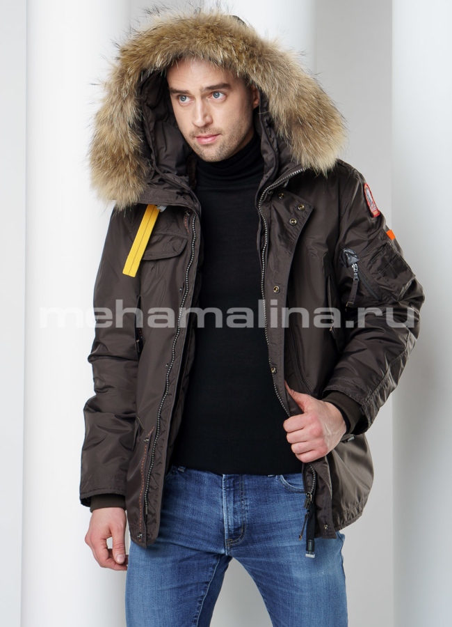 Пуховик мужской с капюшоном модель № KM-34 универмаг малина