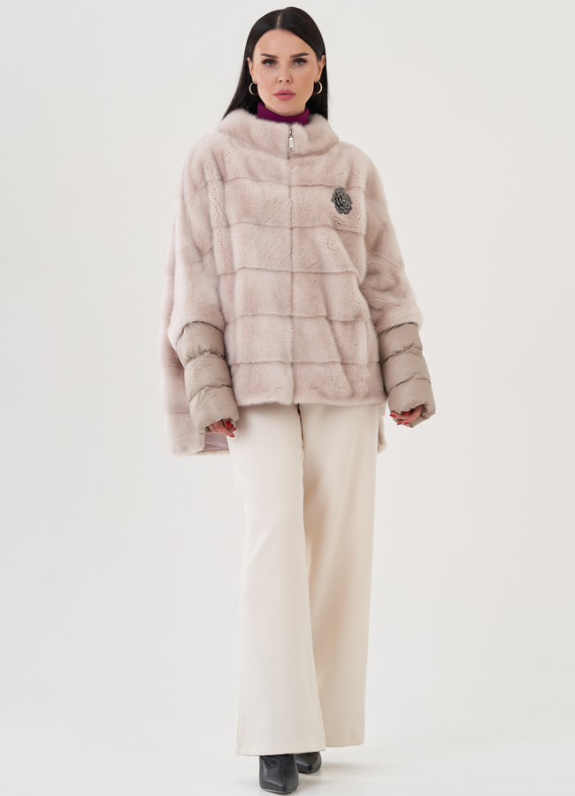 фото Куртка из норки цвета пудра модель № 24702 фото Куртка из норки цвета пудра модель № 24702