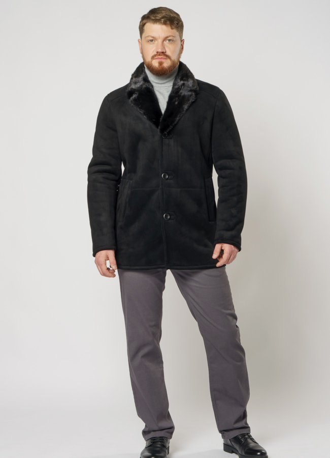 фото Мужская дубленка из эко замши  модель № 1983