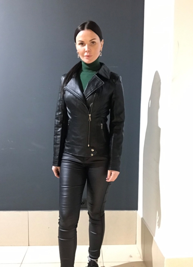 Куртка женская из эко кожи на молнии модель № 8261 в рассрочку