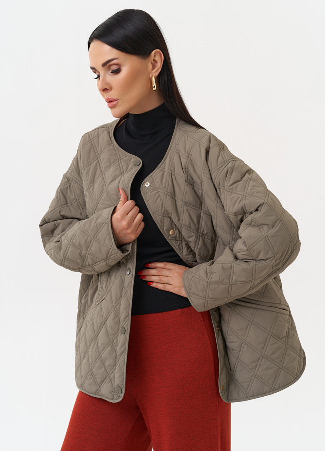 фото Женская куртка со съемным трикотажным капюшоном модель № 30045