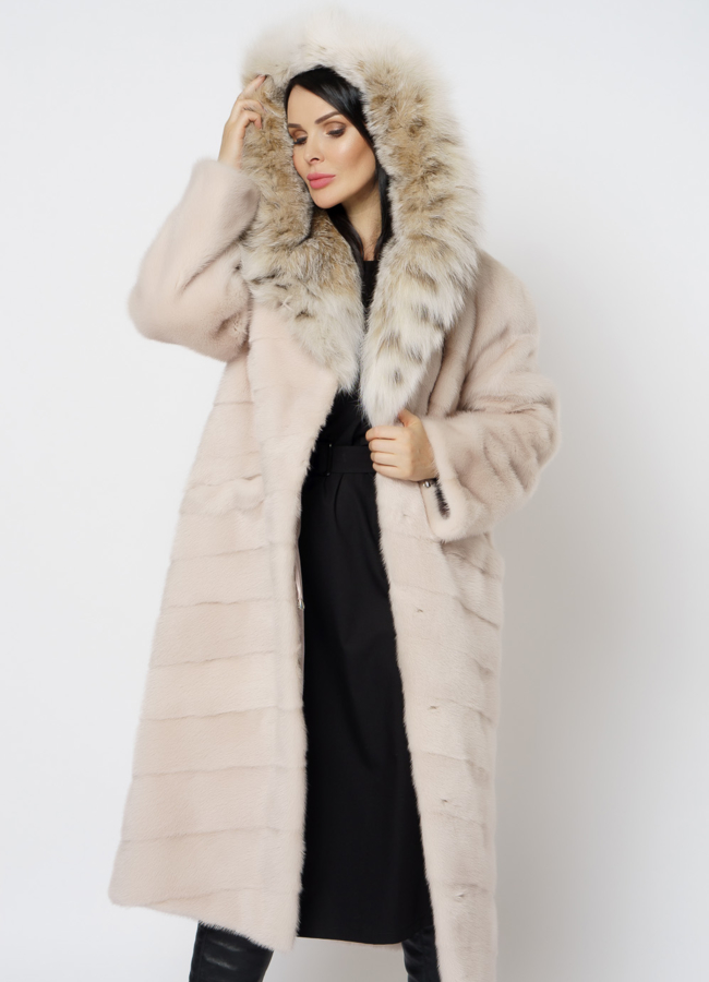 Норковая шуба с рысью модель № 1203 универмаг малина