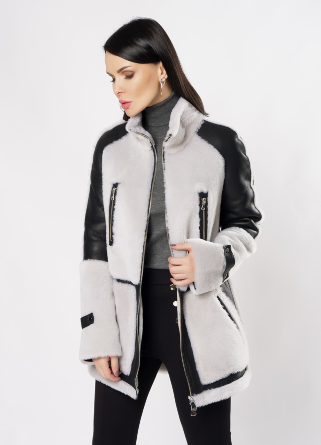 Дубленка пилот из натуральной кожи  модель № 3634 универмаг малина