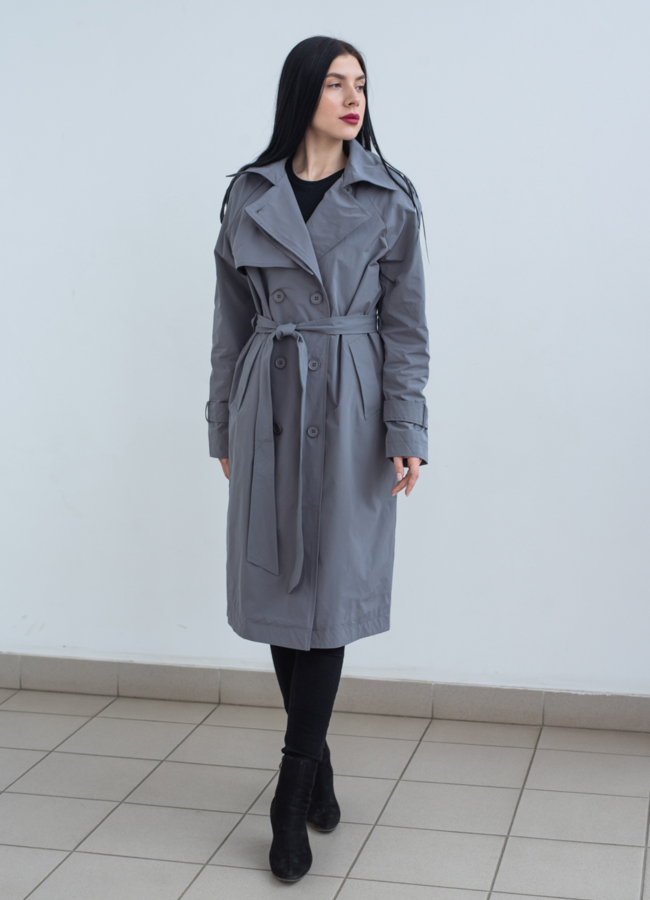 фото Плащ женский с поясом  модель № 22723