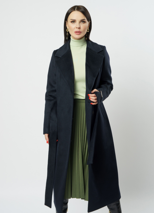 Английское пальто в темно-синем цвете модель № 20558 в рассрочку