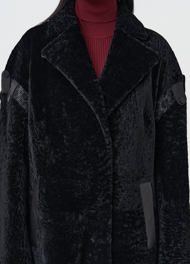 Натуральная двухсторонняя дубленка модель № 28697 универмаг малина