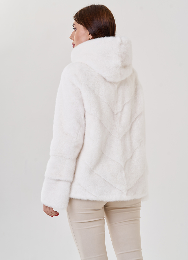 Куртка из норки в белом цвете модель № 79057 в кредит