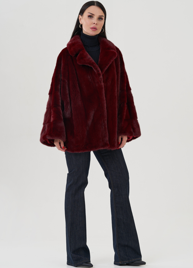 фото Куртка из норки с английским воротником модель № 24718