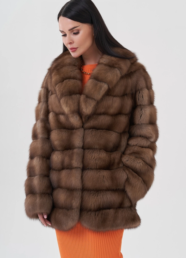 Шуба из куницы  модель № 80686 универмаг малина
