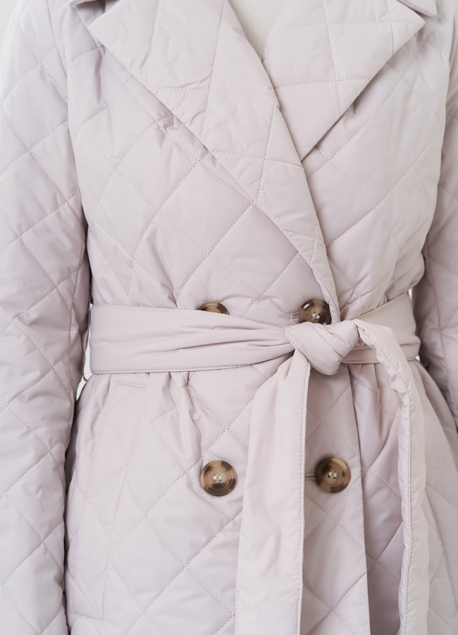 Женское полупальто под пояс модель № 26612 в кредит