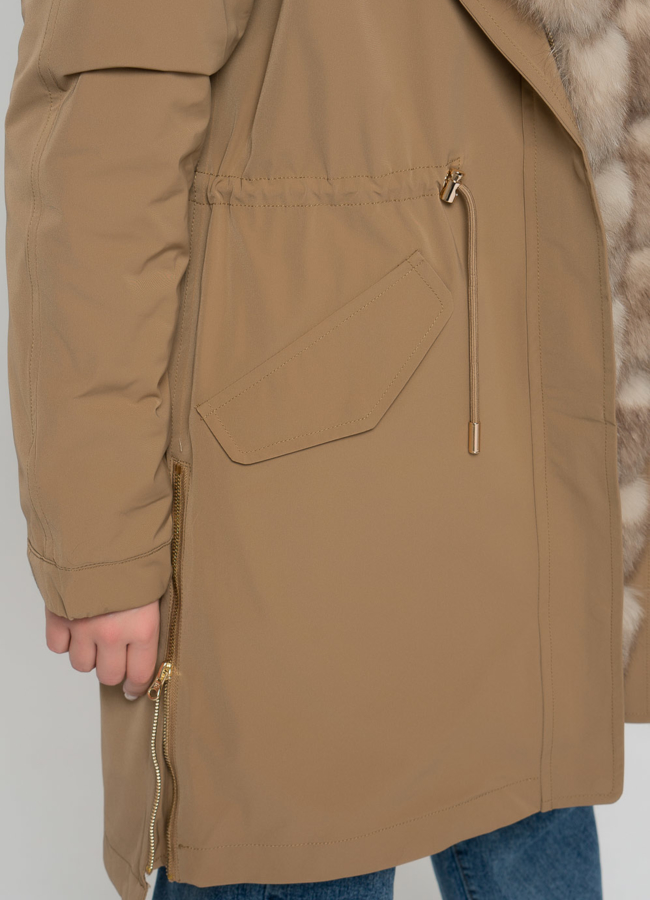 Парка с мехом песца модель № 22028 универмаг малина