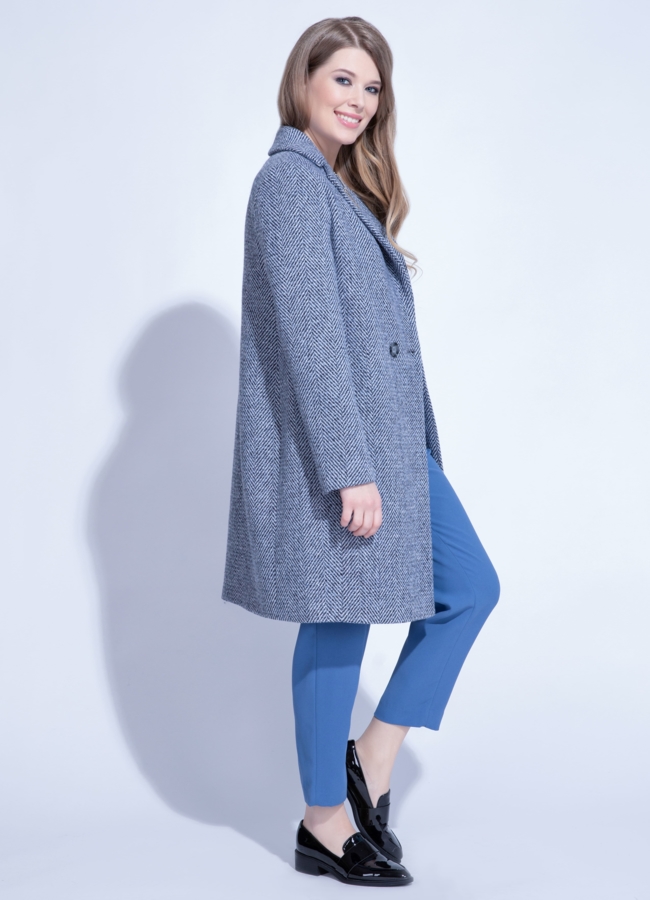 Женское твидовое пальто модель № 6061 универмаг малина
