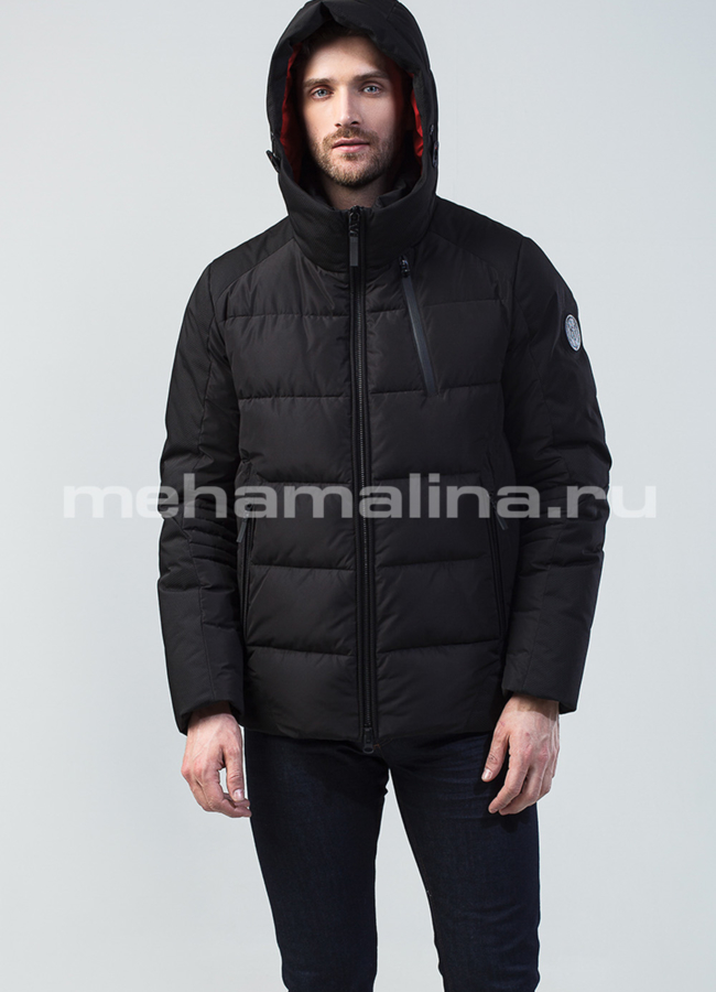 Пуховик мужской модель № КМ-45 меха малина