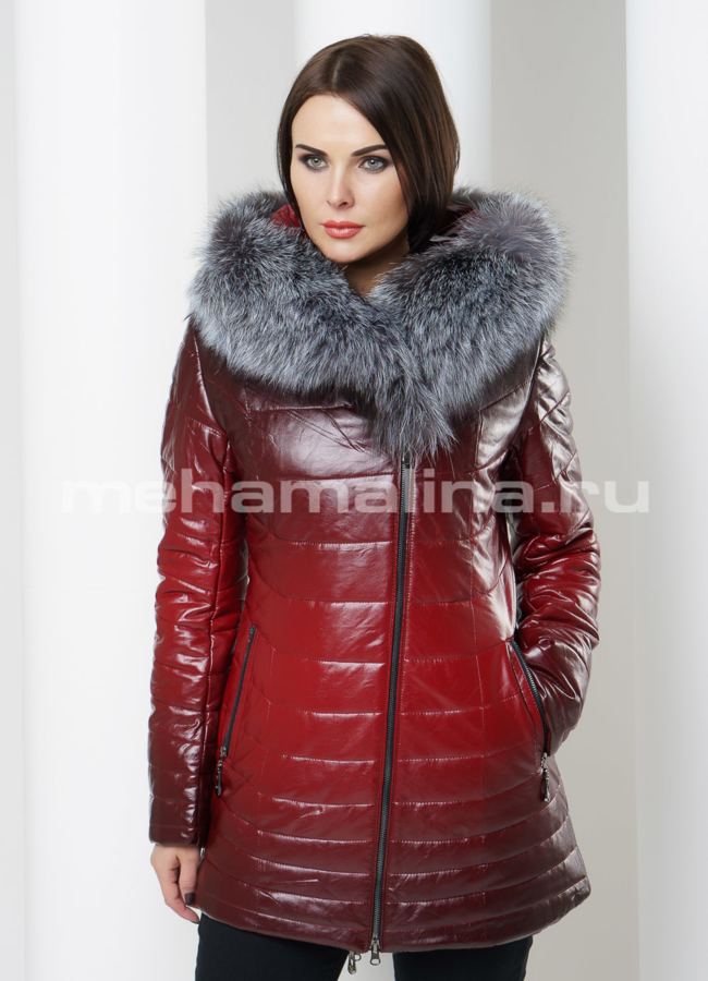 фото Пуховик из эко кожи модель № П-67