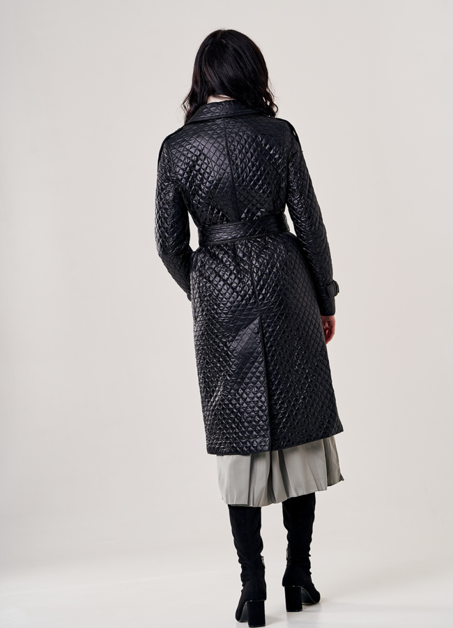 Пальто демисезонное черного цвета модель № 5У-0106/1-2632 универмаг малина