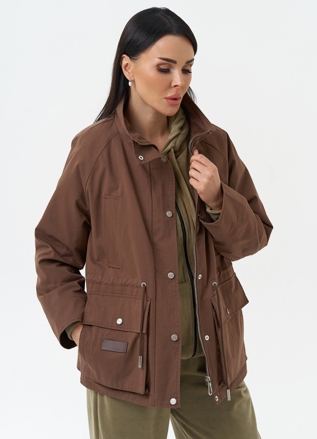 Женская ветровка коричневого цвета модель № 30038 универмаг малина