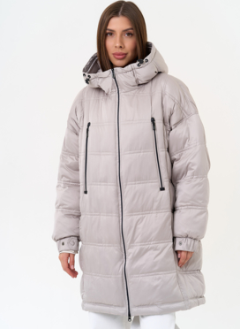 Женский светлый пуховик с капюшоном Женский светлый пуховик с капюшоном