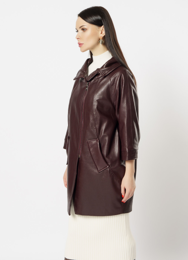 Кожаное пальто модель № 10865 универмаг малина