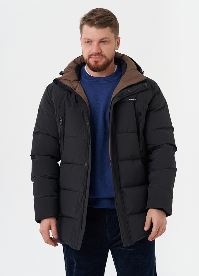 Пуховик на био пухе с капюшоном модель № 28265 универмаг малина