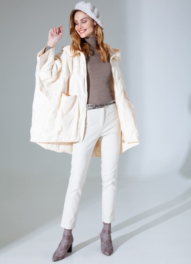 Куртка oversize в молочном цвете модель № 8525 универмаг малина