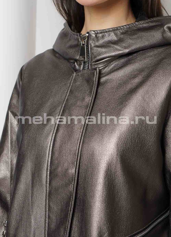 Плащ ovrsize на молнии с капюшоном модель № 858 универмаг малина