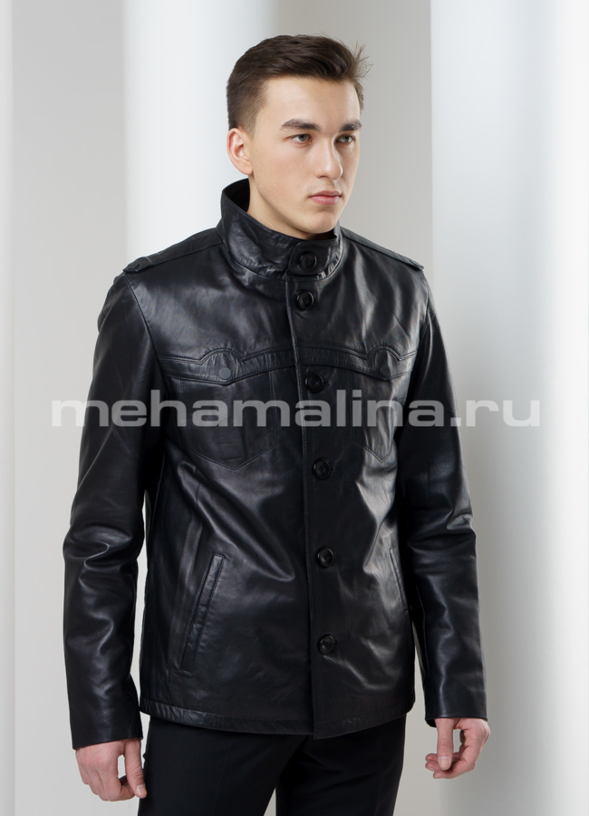 Кожаная куртка модель № KP-166 универмаг малина